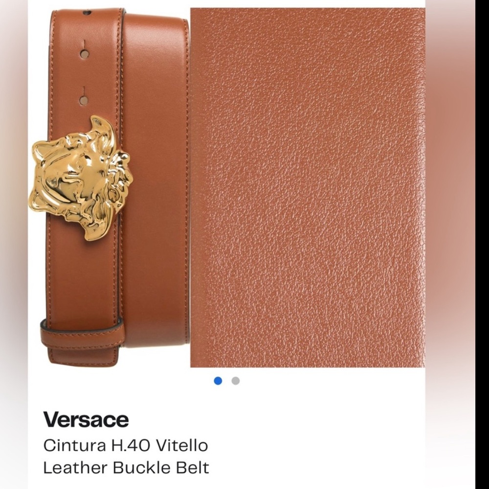 Versace Cintura H.40 Vitello Leather Buckle Belt - Size 90, brand new never worn